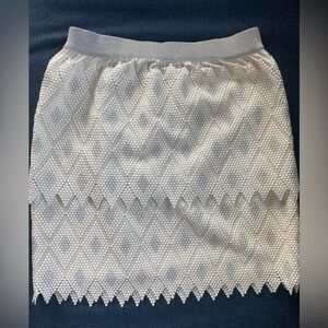Sass & Bide white & silver mini skirt - size 6